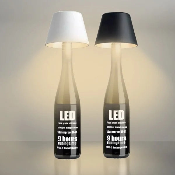 DIY ładowalna lampa stołowa w butelce wina