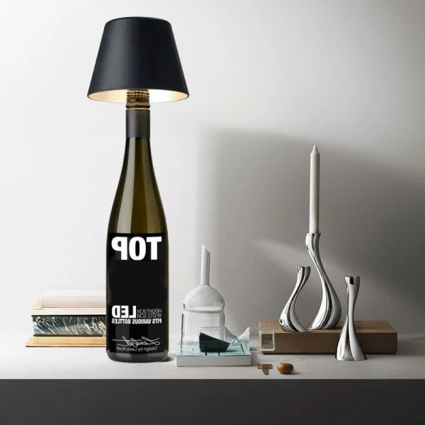 DIY ładowalna lampa stołowa w butelce wina