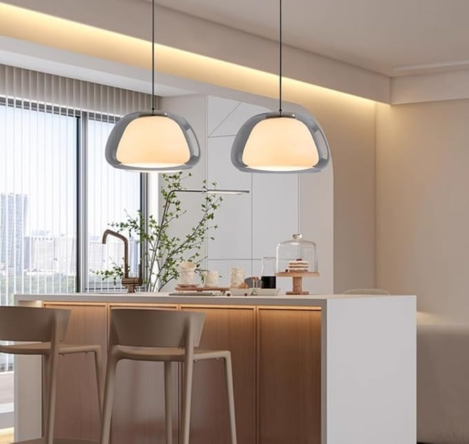 Nowoczesna lampa wisząca Jelly z mlecznego szkła