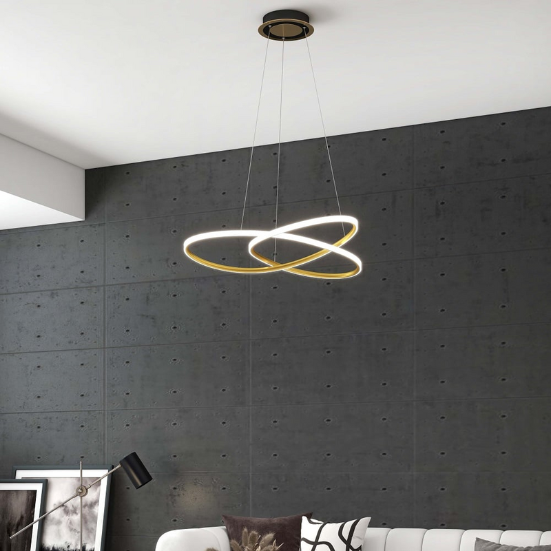 Minimalistyczna plafoniera LED Gouden Cirkel Hanglamp