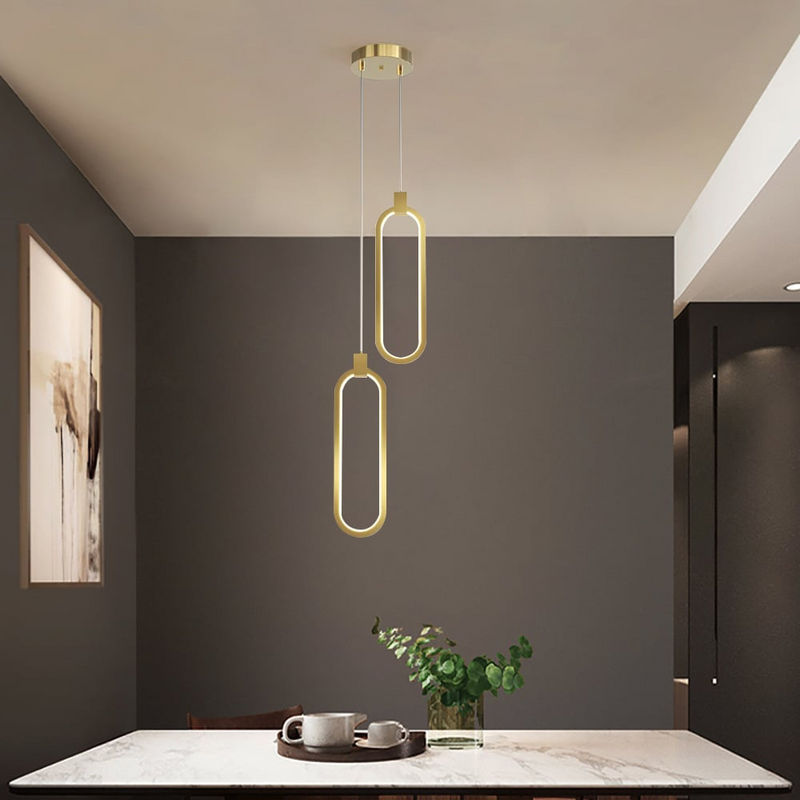 2-punktowa okrągła lampa wisząca złoty mosiądz Lampa wisząca Charmed