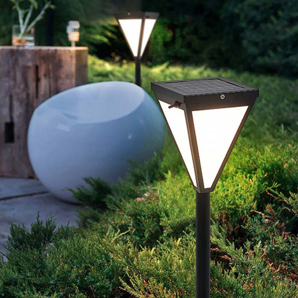 Zewnętrzna lampa LED Orr o nowoczesnym designie, metalowo-akrylowa, czarna