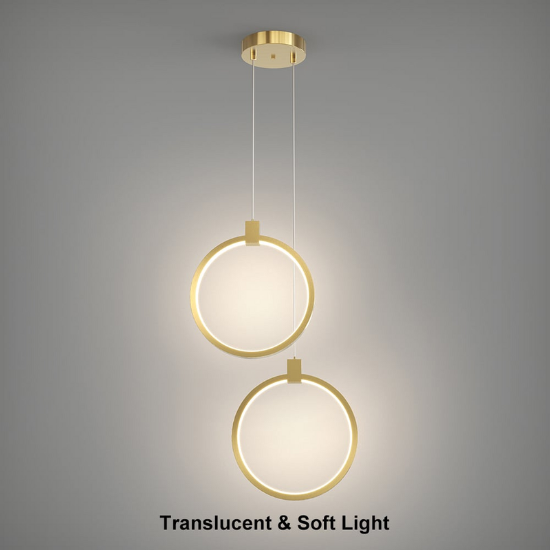 2-punktowa okrągła lampa wisząca złoty mosiądz Lampa wisząca Charmed
