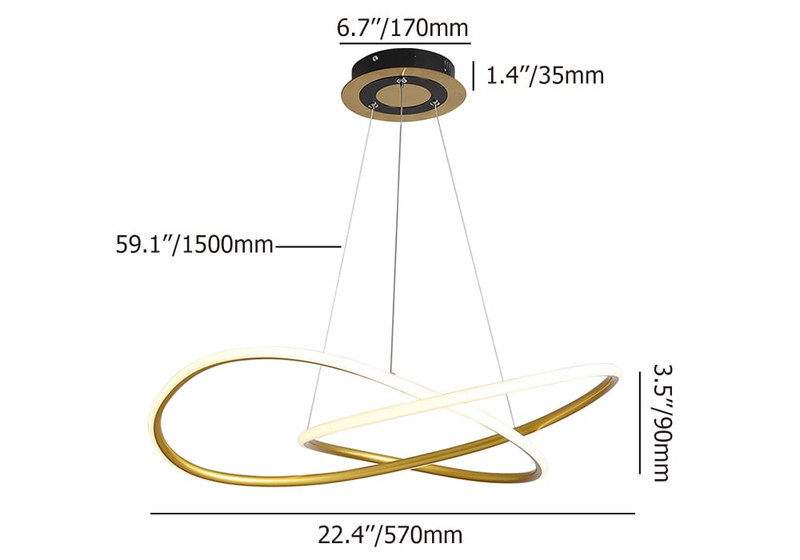 Minimalistyczna plafoniera LED Gouden Cirkel Hanglamp