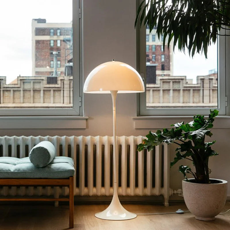 Skandynawska duńska designerska lampa podłogowa LED z grzybkiem