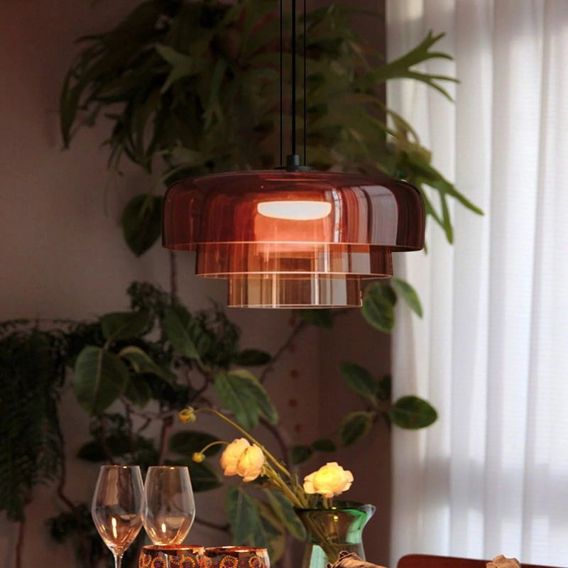 Szklana lampa sufitowa