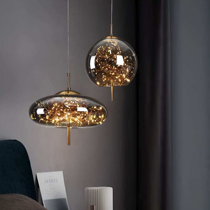 Essence | Wykwintna lampa wisząca z brązowego szkła