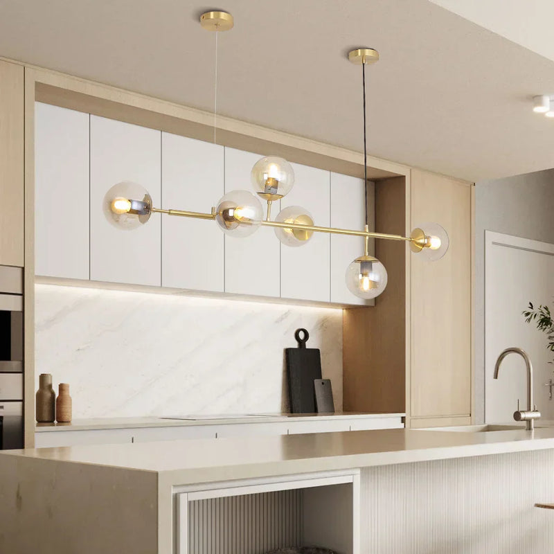 Lampa wisząca ze szklaną kulą Anzo