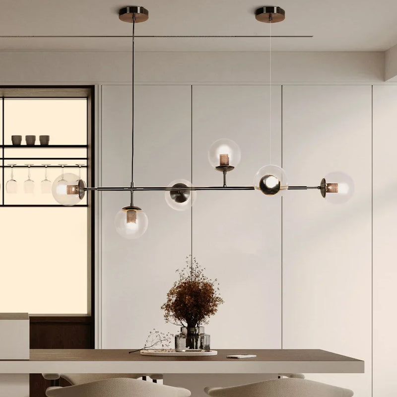 Lampa wisząca ze szklaną kulą Anzo