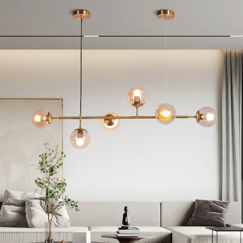Lampa wisząca ze szklaną kulą Anzo
