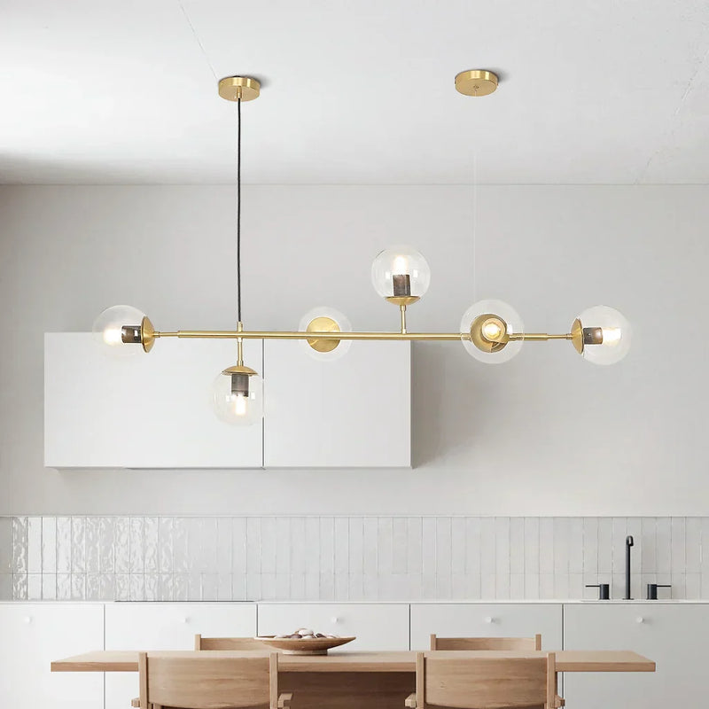 Lampa wisząca ze szklaną kulą Anzo