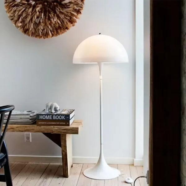 Skandynawska duńska designerska lampa podłogowa LED z grzybkiem