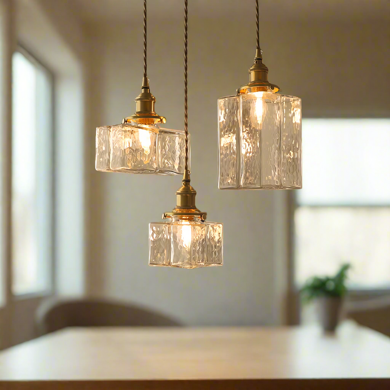 Fatima - Nowoczesna lampa wisząca retro wykonana ze szkła