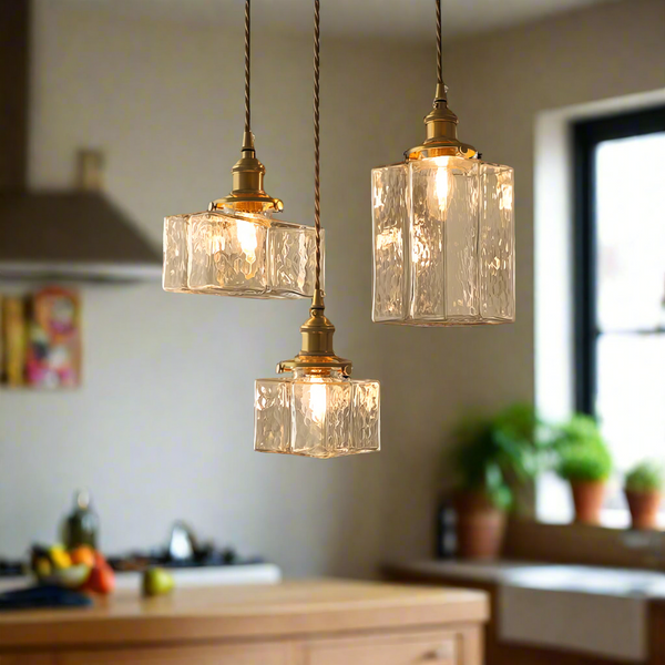 Fatima - Nowoczesna lampa wisząca retro wykonana ze szkła