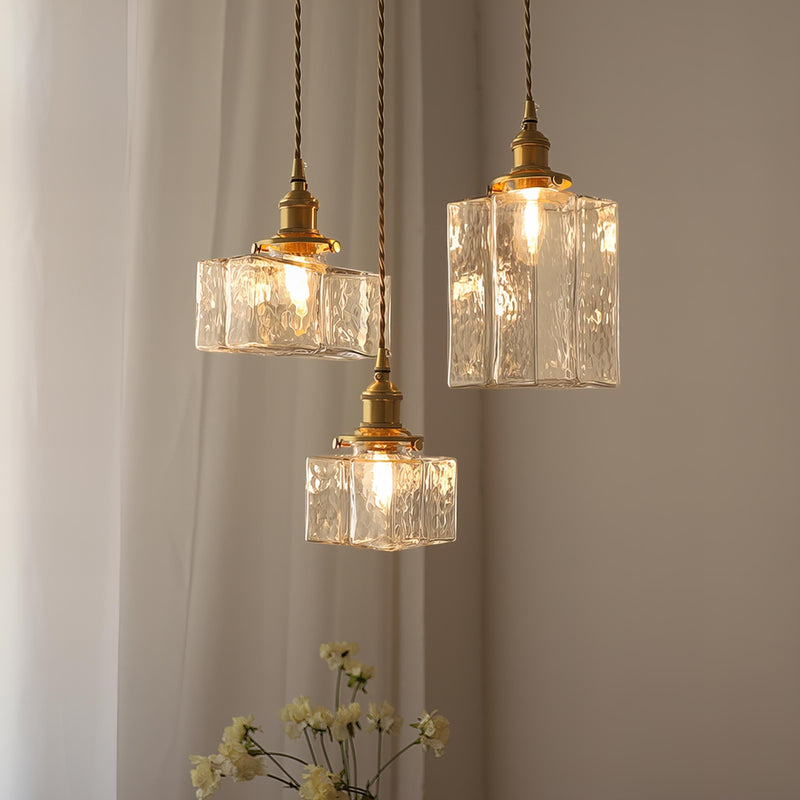 Fatima - Nowoczesna lampa wisząca retro wykonana ze szkła