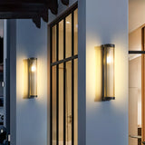 Nowoczesna cylindryczna metalowo-szklana zewnętrzna lampa solarna IP65 wodoodporna
