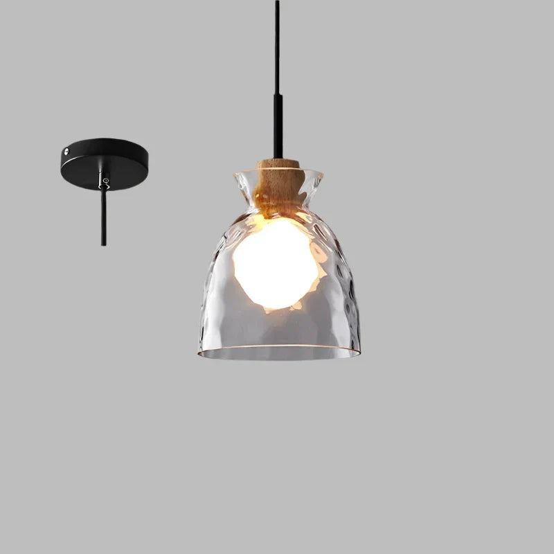 Art Ripple szklana lampa wisząca drewniana lampa wisząca