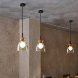 Art Ripple szklana lampa wisząca drewniana lampa wisząca